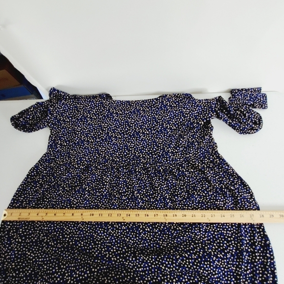 Saint + Sofia Tiered Heart Print Maxi Dress Size 18 Polka-dot Pockets Boho Chic - Picture 9 of 14